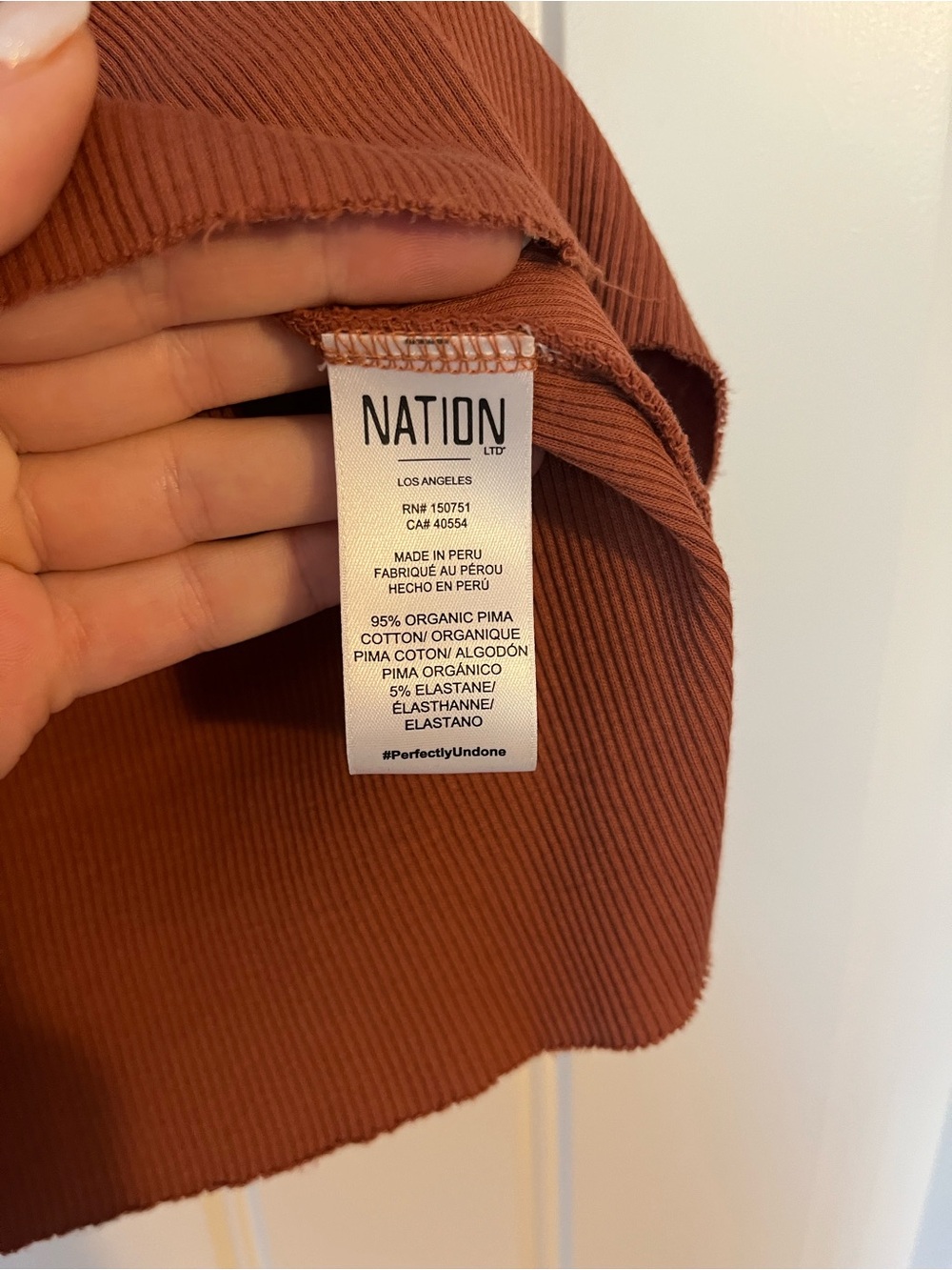 Nation LTD Natalie Combo Tee Size Medium Terra Cotta Orange - Picture 8 of 9